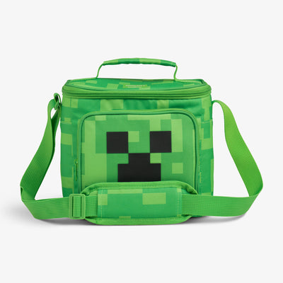 Front View | Minecraft Creeper Square Lunch Cooler Bag::::Custom Minecraft screenprint