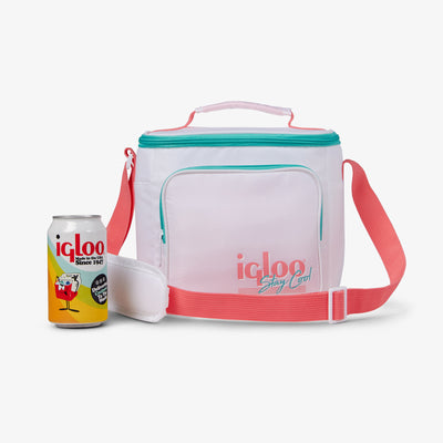 Handle View | Retro Square Lunch Bag::White