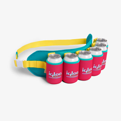 Right Angle View | Retro Beerdolier::Jade::6 removable Soft Coolmates