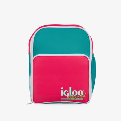 Front View | Retro Mini Convertible Backpack::Jade::Zipper front pocket 