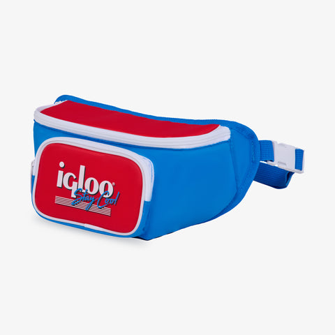 Angle View | Retro Fanny Pack::Americana::Adjustable waist strap