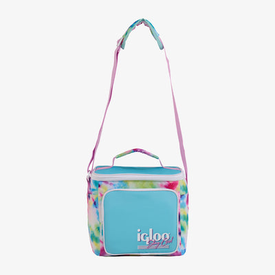 Strap View | Retro Square Lunch Bag::Tie-Dye::Adjustable shoulder strap