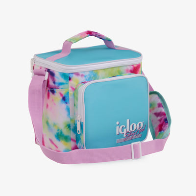 Angle View | Retro Square Lunch Bag::Tie-Dye::