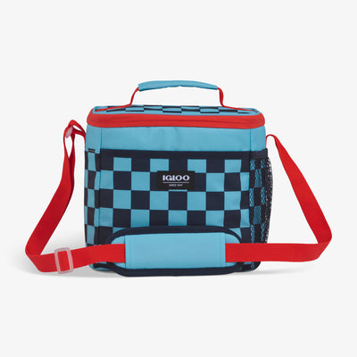 Front View | Kids Square Lunch Bag::Checkers::GRS recycled material