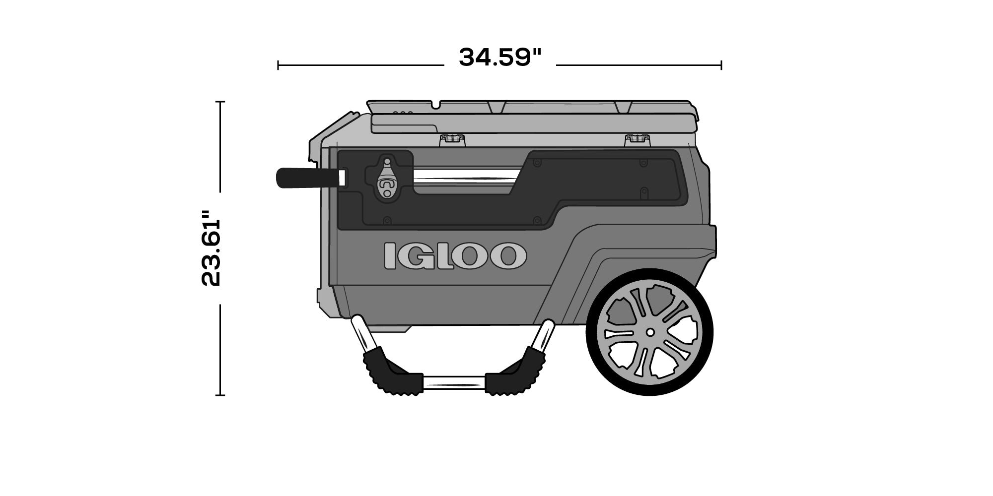 Trailmate® Journey 70 Qt Cooler dimensions