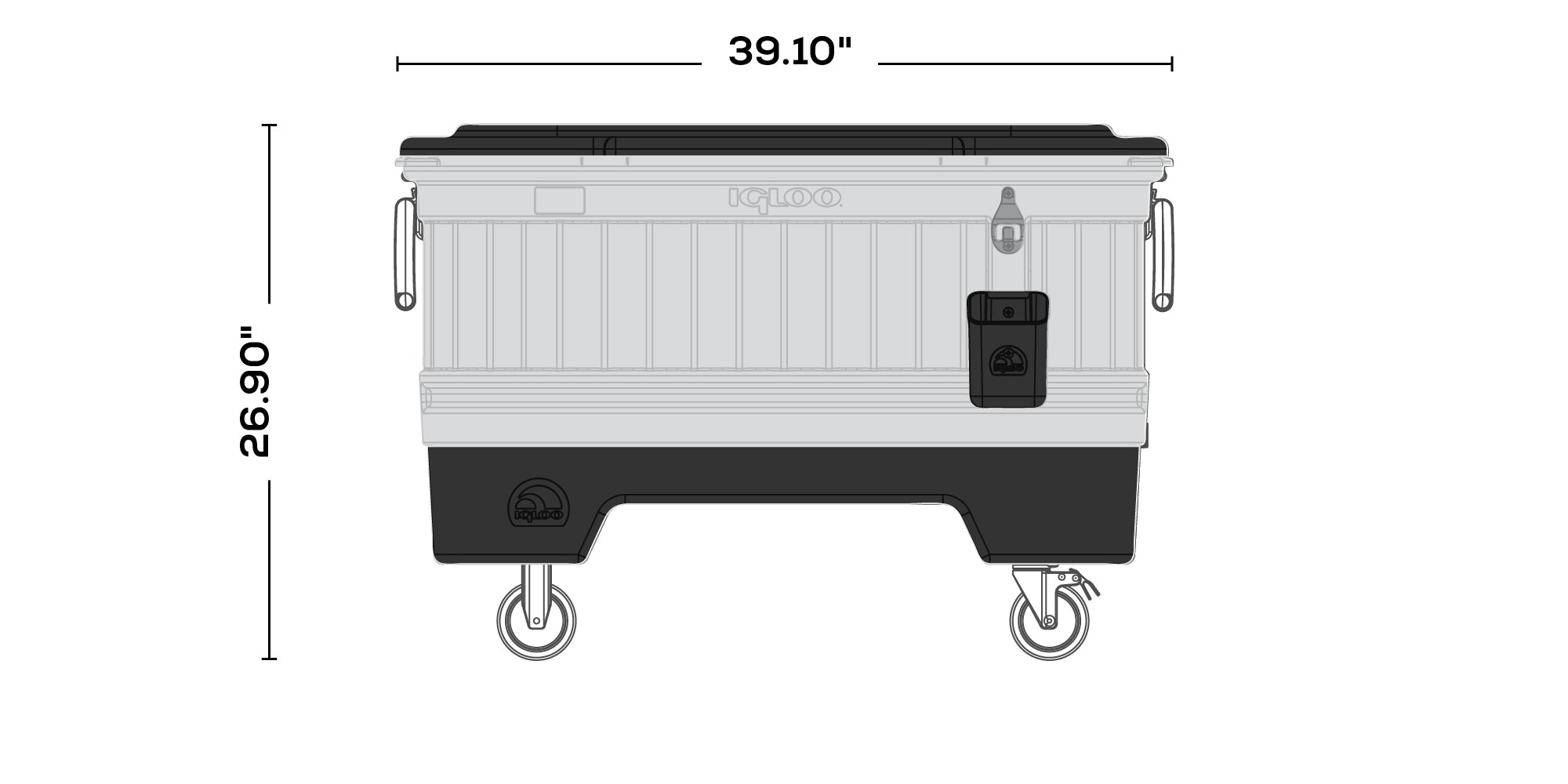 Party Bar 125 Qt Cooler dimensions